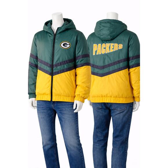 Vintage Jerzees Green Bay Packers NFL Hooded Windbreaker Jacket Large 90s